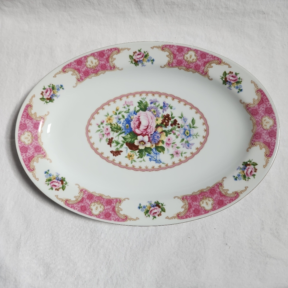 Red Sea Spring Garden Oval Serving Platter AS IS
